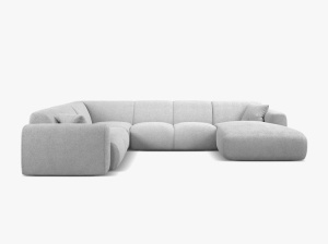 COLTAR PANORAMIC MOLINO, PE STANGA, GRI DESCHIS, 326 CM, , CU TAPITERIE DIN TEXTIL BOUCLE BALOO, MICADONI - Img 2