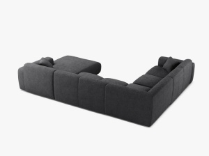 COLTAR PANORAMIC MOLINO, PE STANGA, GRI INCHIS, 326 CM, , CU TAPITERIE DIN TEXTIL BOUCLE BALOO, MICADONI - Img 3