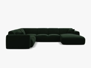COLTAR PANORAMIC MOLINO, PE STANGA, VERDE SMARALD, 326 CM, , CU TAPITERIE DIN TEXTIL CATIFEA VELVET CASINO, MICADONI - Img 2