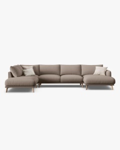 COLTAR PANORAMIC NAOMI, PE STANGA, CAPPUCCINO, 235X265 CM, TAPITAT CU TAPITERIE DIN TEXTIL STRUCTURAT LIBERTY, MICADONI