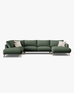 COLTAR PANORAMIC NAOMI, PE STANGA, VERDE MUSCHI, 235X265 CM, TAPITAT CU TAPITERIE DIN TEXTIL STRUCTURAT LIBERTY, MICADONI