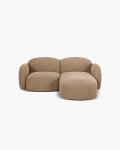 COLTAR PE DREAPTA, BLAIR, 194X 95, BEJ MIGDALA, CU TAPITERIE DIN TEXTIL CATIFEA CASINO, MICADONI