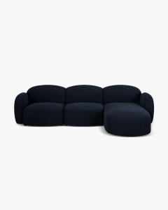 COLTAR PE DREAPTA, BLAIR, 274X 95, ALBASTRU ROYAL, CU TAPITERIE DIN TEXTIL CATIFEA CASINO, MICADONI