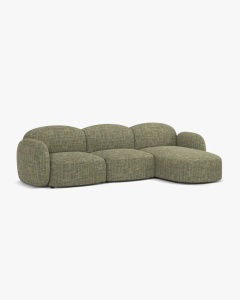 COLTAR PE DREAPTA, BLAIR, 274X 95, VERDE MASLINIU, CU TAPITERIE DIN TEXTIL STRUCTURAT BALTIMORE, MICADONI - Img 2