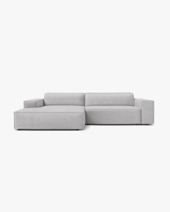 COLTAR PE DREAPTA, CU 3 LOCURI JODIE, 224X162 CM, ADANCIME SCAUN 62 CM, GRI DESCHIS, TAPITAT CU TAPITERIE DIN TEXTIL BOUCLE BALOO, MICADONI