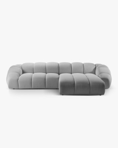 COLTAR PE DREAPTA DIANA, ARGINTIU, 334X182 CM, TAPITAT CU TAPITERIE DIN TEXTIL 3D SONIC, MICADONI