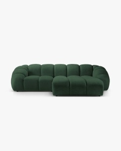 COLTAR PE DREAPTA DIANA, VERDE, 294X182 CM, TAPITAT CU TAPITERIE DIN TEXTIL STRUCTURAT BUBBLE MICADONI