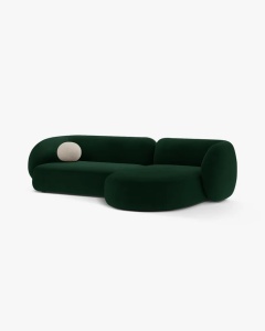 COLTAR PE DREAPTA KATE, VERDE SMARALD, 285X176 CM, TAPITAT CU TAPITERIE DIN TEXTIL CATIFEA SALVADOR, MICADONI