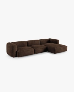 COLTAR PE DREAPTA MARTINA, 330X176 CM, ADANCIME SCAUN 90 CM, CIOCOLATIU, TAPITAT CU TAPITERIE DIN TEXTIL CATIFEA VOGUE, MICADONI - Img 2
