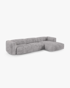 COLTAR PE DREAPTA MARTINA, 330X176 CM, ADANCIME SCAUN 90 CM, GRI DESCHIS, TAPITAT CU TAPITERIE DIN TEXTIL CORDOI TILIA, MICADONI - Img 2