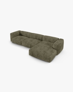 COLTAR PE DREAPTA MARTINA, 330X176 CM, ADANCIME SCAUN 90 CM, VERDE MUSCHI, TAPITAT CU TAPITERIE DIN TEXTIL CORDOI TILIA, MICADONI - Img 3
