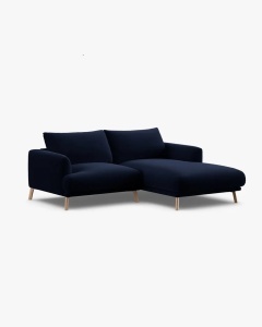 COLTAR PE DREAPTA, NAOMI, ALBASTRU ROYAL, 200X170 CM, TAPITAT CU TAPITERIE DIN TEXTIL CATIFEA SALVADOR, MICADONI - Img 4