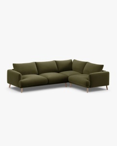 COLTAR PE DREAPTA, NAOMI, VERDE, 280X195 CM, TAPITAT CU TAPITERIE DIN TEXTIL CATIFEA SALVADOR, MICADONI - Img 3