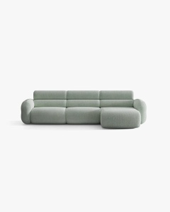 COLTAR PE DREAPTA, NEO,ALBASTRU PAL, 305X165 CM, TAPITAT CU TAPITERIE DIN TEXTIL CHENILLE SILENCIO, MICADONI