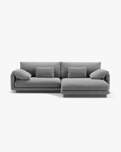COLTAR PE DREAPTA TORINO, 250X170, GRI, CU TAPITERIE DIN TEXTIL CATIFEA CASINO, MICADONI