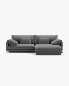 COLTAR PE DREAPTA TORINO, 250X170, GRI INCHIS, CU TAPITERIE DIN TEXTIL STRUCTURAT WIND, MICADONI