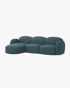 COLTAR PE STANGA, BLAIR, 274X 95, ALBASTRU DESCHIS, CU TAPITERIE DIN TEXTIL CHENILLE EDEN, MICADONI - Img 2