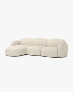 COLTAR PE STANGA, BLAIR, 274X 95, BEJ DESCHIS, CU TAPITERIE DIN TEXTIL STRUCTURAT BALTIMORE, MICADONI