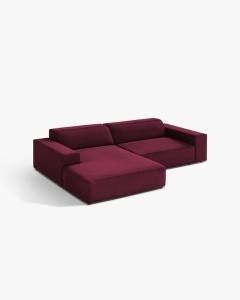 COLTAR PE STANGA, CU 3 LOCURI JODIE, 224X162 CM, ADANCIME SCAUN 62 CM, VISINIU,, TAPITAT CU TAPITERIE DIN TEXTIL CATIFEA VENUS, MICADONI - Img 2
