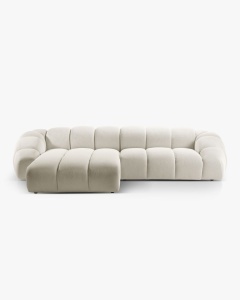 COLTAR PE STANGA DIANA, BEJ DESCHIS, 334X182 CM, TAPITAT CU TAPITERIE DIN TEXTIL 3D SONIC, MICADONI