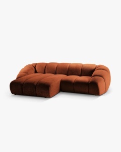 COLTAR PE STANGA DIANA, CARAMIZIU, 294X182 CM, TAPITAT CU TAPITERIE DIN TEXTIL STRUCTURAT BUBBLE MICADONI - Img 3