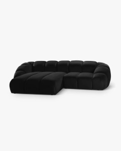 COLTAR PE STANGA DIANA, NEGRU, 294X182 CM, TAPITAT CU TAPITERIE DIN TEXTIL CATIFEA SALVADOR, MICADONI - Img 3