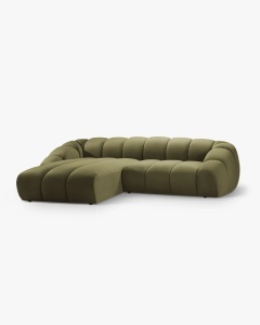 COLTAR PE STANGA DIANA, VERDE, 334X182 CM, TAPITAT CU TAPITERIE DIN TEXTIL CATIFEA SALVADORE, MICADONI - Img 3