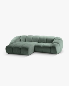 COLTAR PE STANGA DIANA, VERDE MENTA, 294X182 CM, TAPITAT CU TAPITERIE DIN TEXTIL STRUCTURAT BUBBLE MICADONI - Img 3
