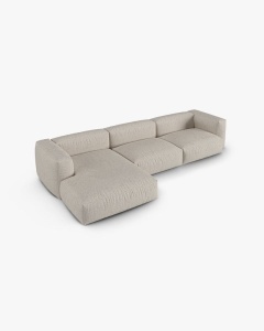 COLTAR PE STANGA MARTINA, 330X176 CM, ADANCIME SCAUN 90 CM, BEJ, TAPITAT CU TAPITERIE DIN TEXTIL BOUCLE MONET, MICADONI - Img 3