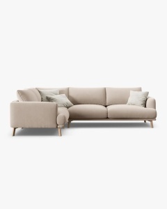 COLTAR PE STANGA, NAOMI, BEJ, 280X195 CM, TAPITAT CU TAPITERIE DIN TEXTIL CATIFEA SALVADOR, MICADONI