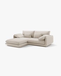 COLTAR PE STANGA, TORINO, 220X170, BEJ DESCHIS, CU TAPITERIE DIN TEXTIL CATIFEA CASINO, MICADONI