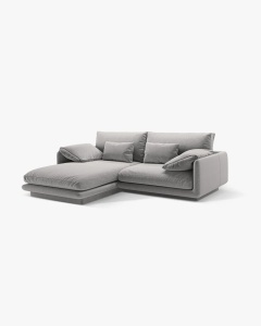 COLTAR PE STANGA, TORINO, 220X170, GRI DESCHIS, CU TAPITERIE DIN TEXTIL STRUCTURAT WIND, MICADONI