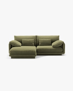 COLTAR PE STANGA, TORINO, 220X170, VERDE DESCHIS, CU TAPITERIE DIN TEXTIL CATIFEA CASINO, MICADONI