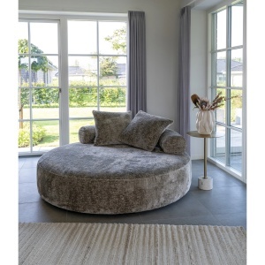 COLTAR ROTUND DAYBED CU 2 PERINI, DIN LEMN SI TEXTIL, CULOARE BEJ, HOUSE NORDIC - Img 2