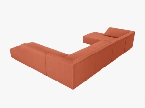 COLTAR RUBY, CU 7 LOCURI, PE DREAPTA, CORAI, CU TAPITERIE DIN TEXTIL STRUCTURAT, MICADONI - Img 4