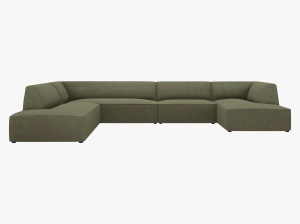 COLTAR RUBY, CU 7 LOCURI, PE STANGA, VERDE, CU TAPITERIE DIN CATIFEA REIATA MATA, MICADONI - Img 2