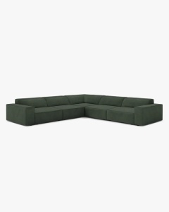 COLTAR SIMETRIC JODIE, 283X283 CM, VERDE MUSCHI, TAPITAT CU TAPITERIE DIN TEXTIL STRUCTURAT LIBERTY, MICADONI