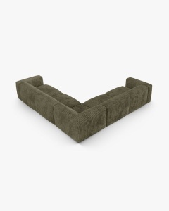 COLTAR SIMETRIC MARTINA, 316X316 CM, ADANCIME SCAUN 76 CM, VERDE MUSCHI, TAPITAT CU TAPITERIE DIN TEXTIL CORDOI TILIA, MICADONI - Img 2