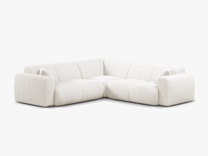 COLTAR SIMETRIC MOLINO, 252 CM, ALB, CU TAPITERIE DIN TEXTIL BOUCLE BALOO, MICADONI