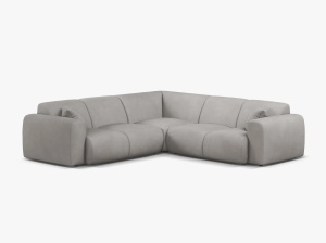 COLTAR SIMETRIC MOLINO, 252 CM, GRI DESCHIS, CU TAPITERIE DIN TEXTIL CHENILLE REBEL, MICADONI
