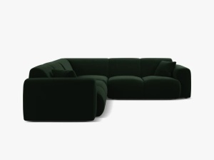 COLTAR SIMETRIC MOLINO, 252 CM, VERDE SMARALD, CU TAPITERIE DIN TEXTIL CATIFEA VELVET CASINO, MICADONI - Img 2