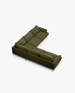 COLTAR SIMETRIC NAOMI, VERDE, 280X280CM, TAPITAT CU TAPITERIE DIN TEXTIL CATIFEA SALVADOR, MICADONI - Img 2