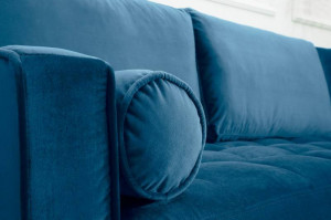 COLTAR SUPER CONFORTABIL 260CM, VELVET II, DIN LEMN SI CATIFEA, ALBASTRU, ARTIM GROUP SELECTION - Img 5