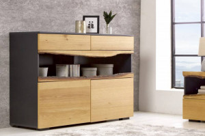 COMODA 120CM, WILD, COD 40064, DIN LEMN MASIV SI MDF, STIL VINTAGE
