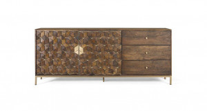 COMODA/BUFET 190CM, NUC/AURIU, DIN LEMN DE MANGO, GINER Y COLOMER