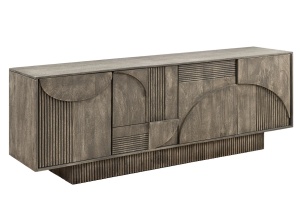 COMODA/BUFET, ART DECO 170CM, 3D, LEMN DE MANGO, GRI, ARTIM GROUP SELECTION - Img 7