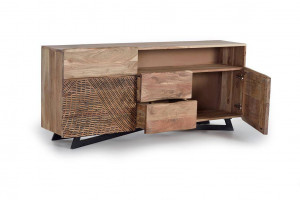 COMODA/BUFET KAMIL 160CM, DIN LEMN DE ACACIA/METAL, 2 USI GINER Y COLOMER - Img 3