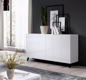 COMODA, CAMA-REJA-KOM2D-GRA/GRA, DIN PLACI LAMINATE SI MDF DIVERSE NUANTE, DESIGN MODERN - Img 5