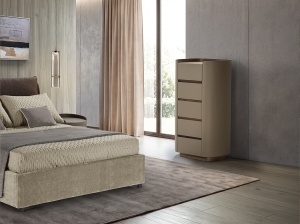 COMODA DORMITOR CIRZE 115CM, REALIZATA DIN METAL, MDF SI PIELE, DESIGN MODERN, PRODUS DE LUX - Img 4