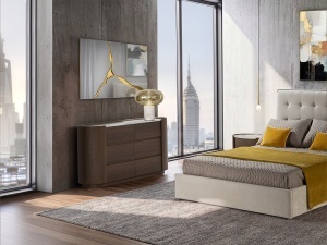 COMODA DORMITOR ENOC 140CM, REALIZATA DIN METAL, MDF SI CERAMICA, DESIGN MODERN, PRODUS DE LUX - Img 3